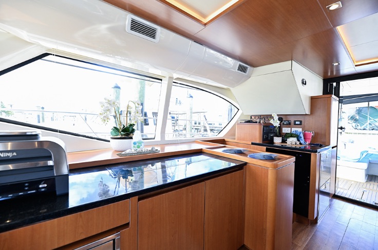 On the flybridge of Beach Boomer