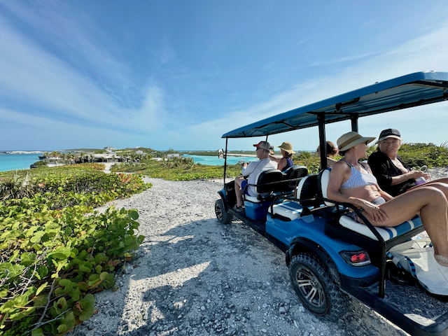 Exuma boat tour golf cart